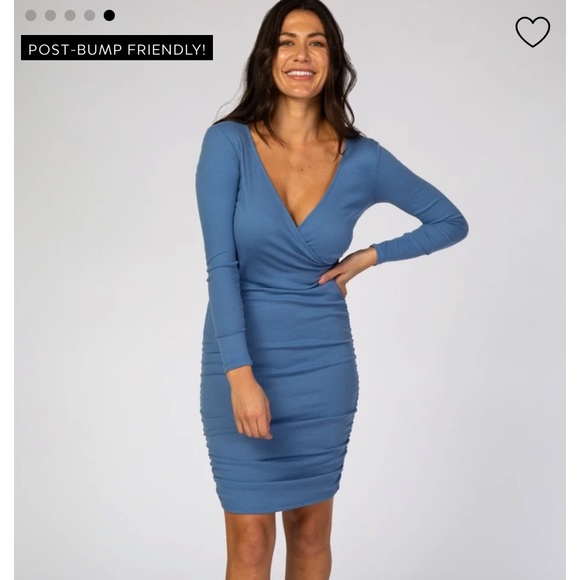 NEW Periwinkle Fitted Maternity/Nursing Dress - Picture 2 of 5